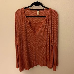 Free people split back knitted top